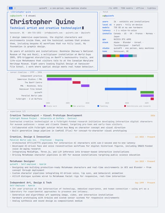 Page one of the Lightbox resume